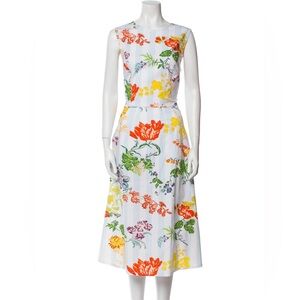Carolina Herrera Multicolor Floral Midi Dress